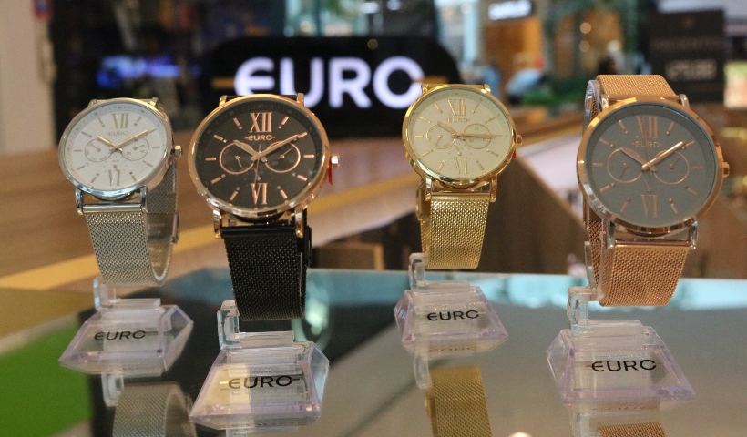 Quiosque Euro destaca coleção de relógios femininos
